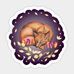 Dreaming Fox Sticker